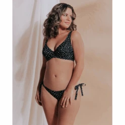 Dots Of Summer Plunge Bikini Oberteil -Lacy Verkäufe annadivaswimdotsofsummerhalterbikinitop2 ffc1339blk