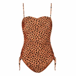 Leopard Spots Strapless Badeanzug